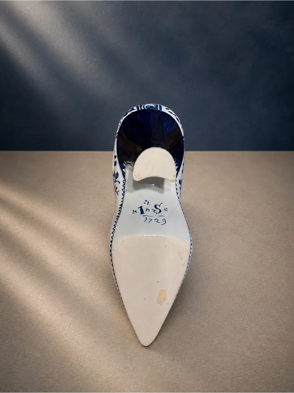 Authentic Delft Blue Porcelain High Heel Shoe Figurine